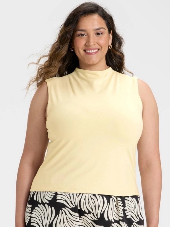 a new day Tops - NWT Women’s Sleeveless Mock Neck Top - Cream XXL